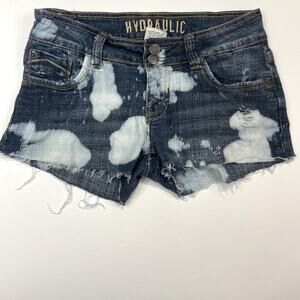 Hydraulic Custom Bleached Distressed Shorts Sz 3
